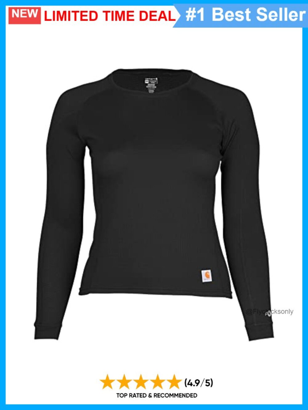 Force Midweight Waffle Knit Base Layer Crewneck Top Fitted Work Pullover